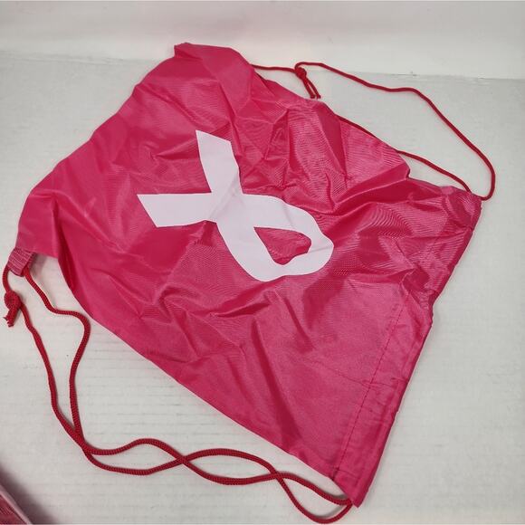Breast Cancer Awareness Pink Drawstring Bags Set of 6 Girls Party 14 x 11 Inches - Picture 2 of 4